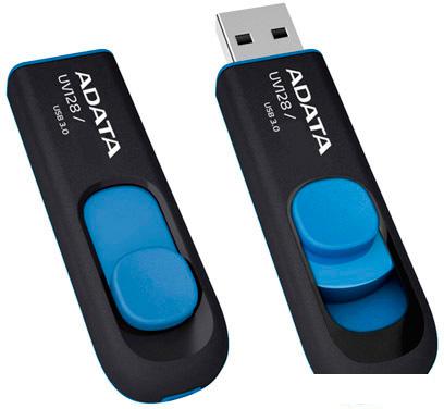 USB Flash ADATA DashDrive UV128 128GB (черный/синий)