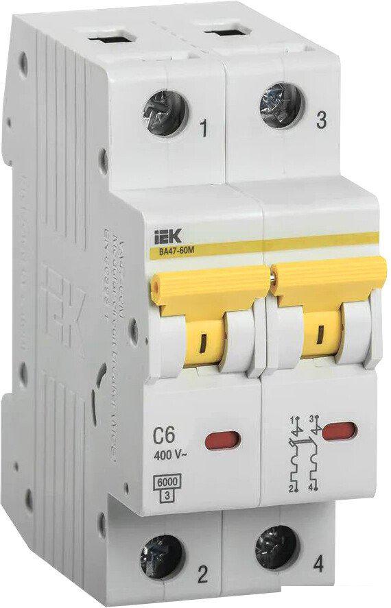 Выключатель автоматический IEK ВА 47-60M 2п 6А C 6кА MVA31-2-006-C