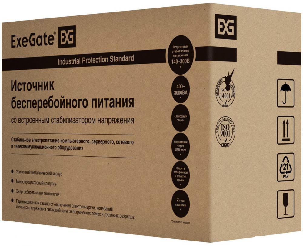 Источник бесперебойного питания ExeGate SpecialPro UNB-800.LED.AVR.EURO